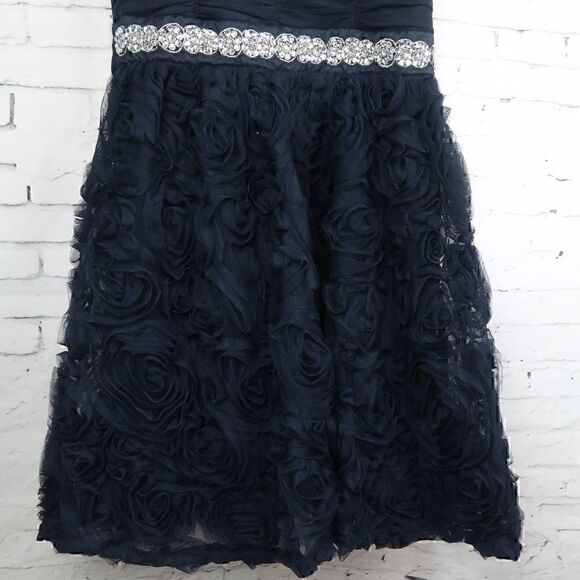 TRIXXI BLUE SPAGHETTI STRAP SWEETHEART NECKLINE FIT AND FLAIR PROM DRESS NWT - Picture 7 of 15